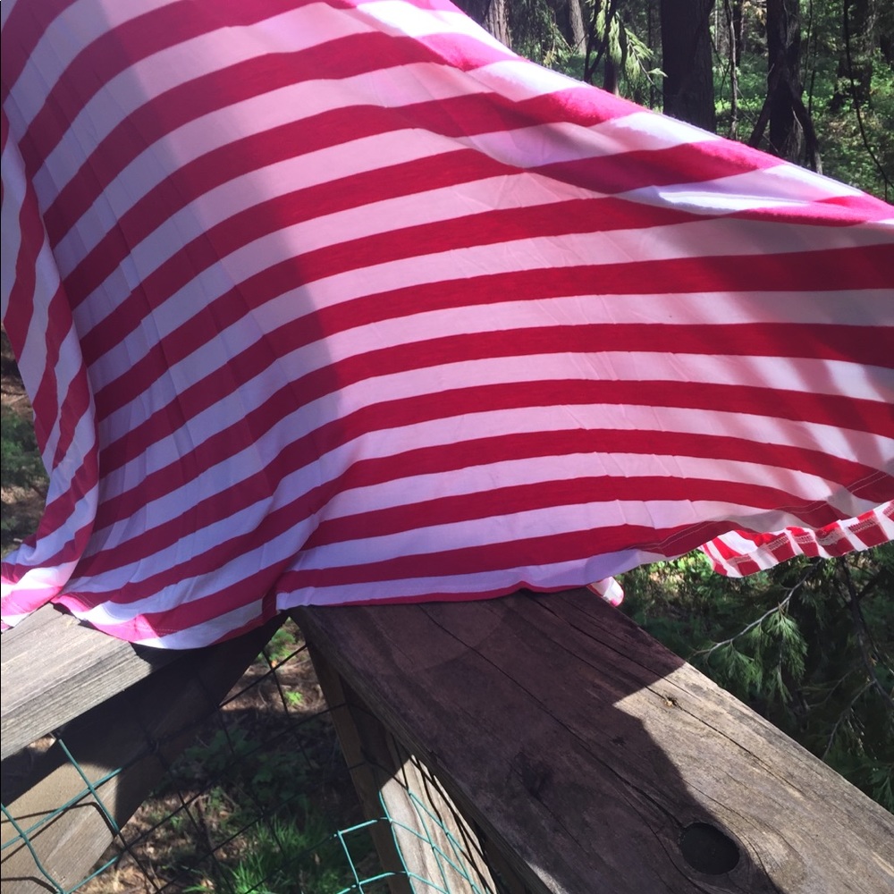 Bebe dusty rose and white striped halter sun dress - Picture 7 of 12
